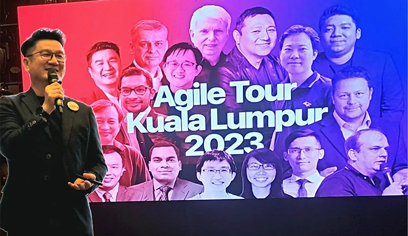 Samson on Agile Tour Kuala Lumpur 2023 stage